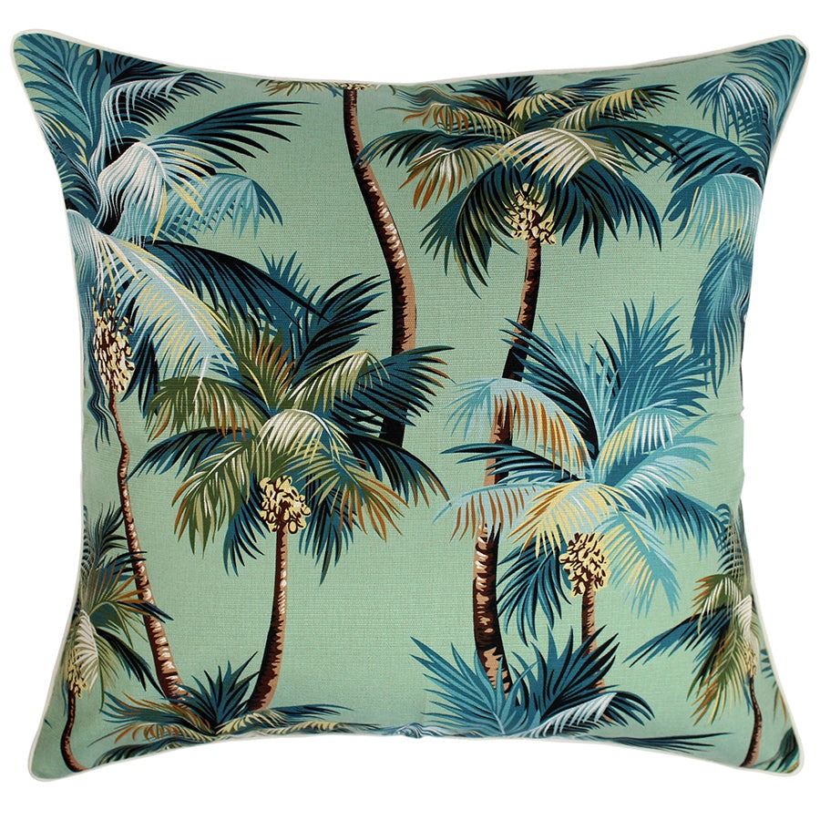 Outdoor Cushion With Piping Palm Trees Lagoon 60cm x 60cm