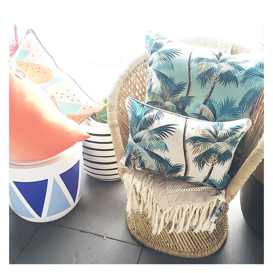 Outdoor Cushion With Piping Palm Trees Lagoon 60cm x 60cm - Image 7