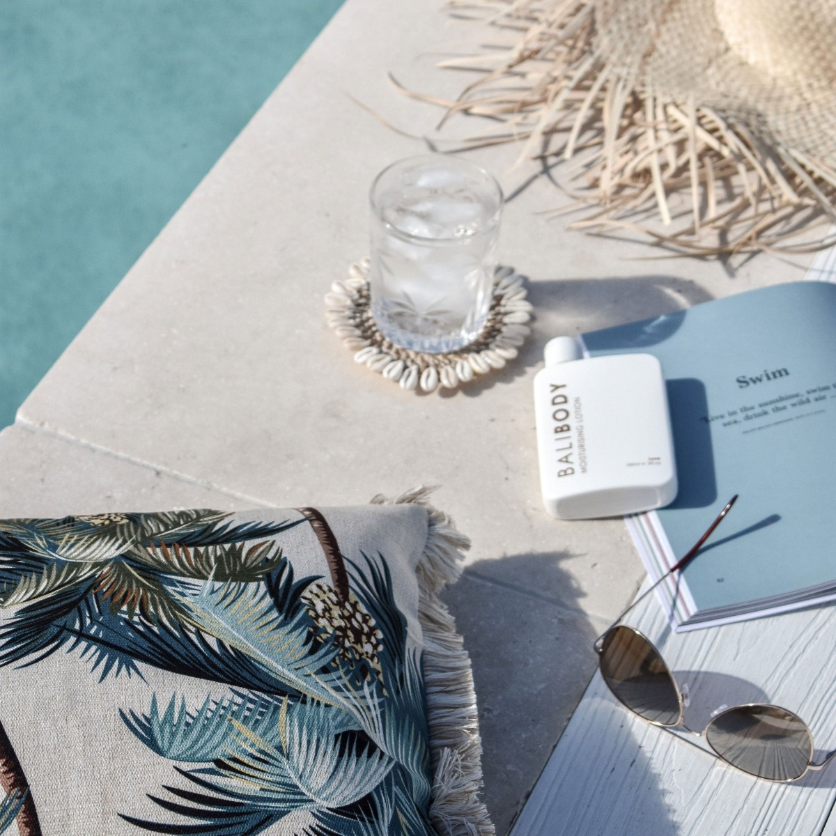 Outdoor Cushion Coastal Fringe Palm Trees Natural 60cm x 60cm - Image 3