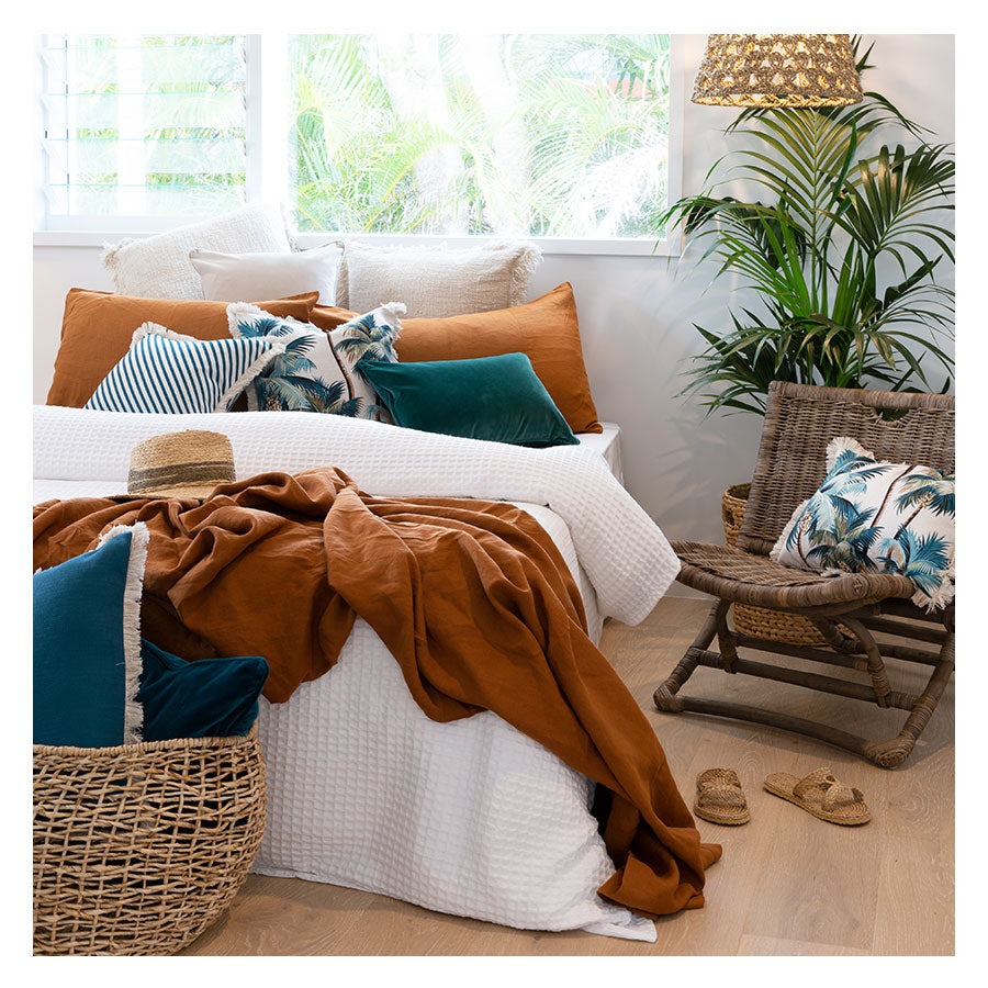 Outdoor Cushion Coastal Fringe Palm Trees Natural 60cm x 60cm - Image 6