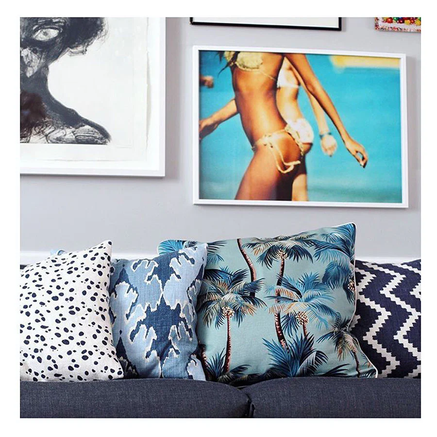 Outdoor Cushion With Piping Palm Trees Black 60cm x 60cm - Image 5