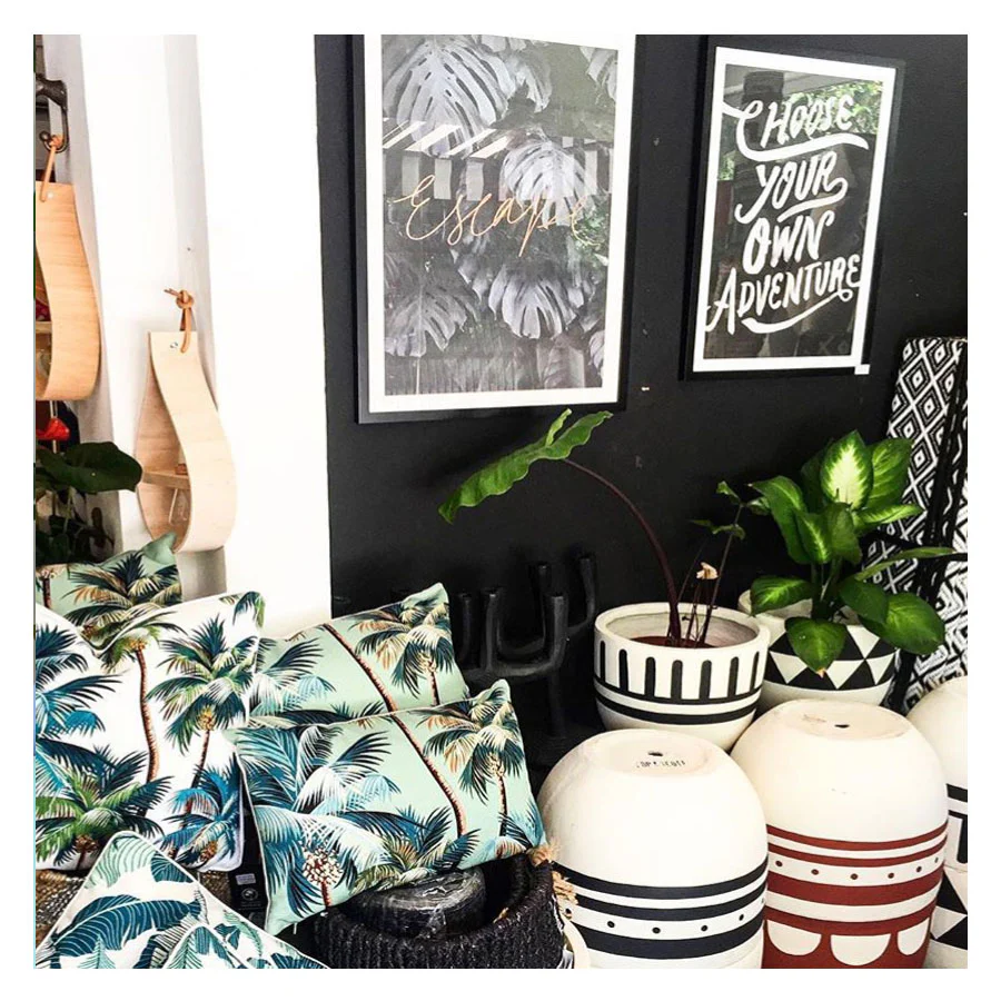 Outdoor Cushion With Piping Palm Trees Black 60cm x 60cm - Image 9