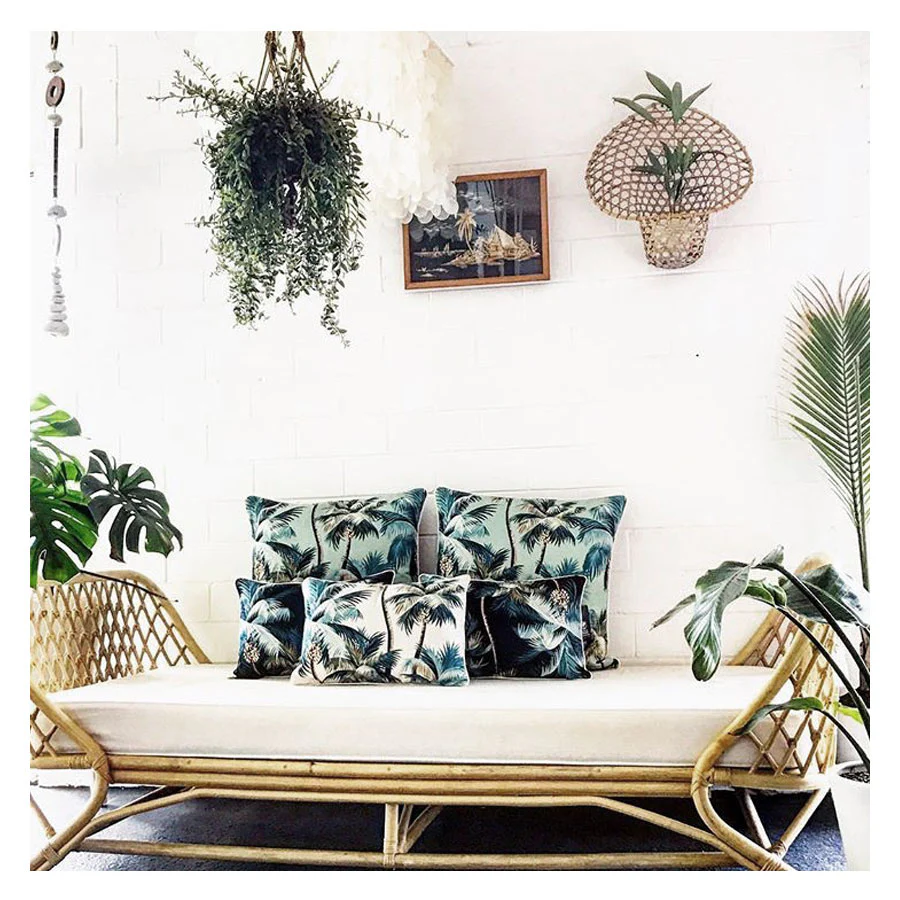 Outdoor Cushion With Piping Palm Trees Black 60cm x 60cm - Image 16