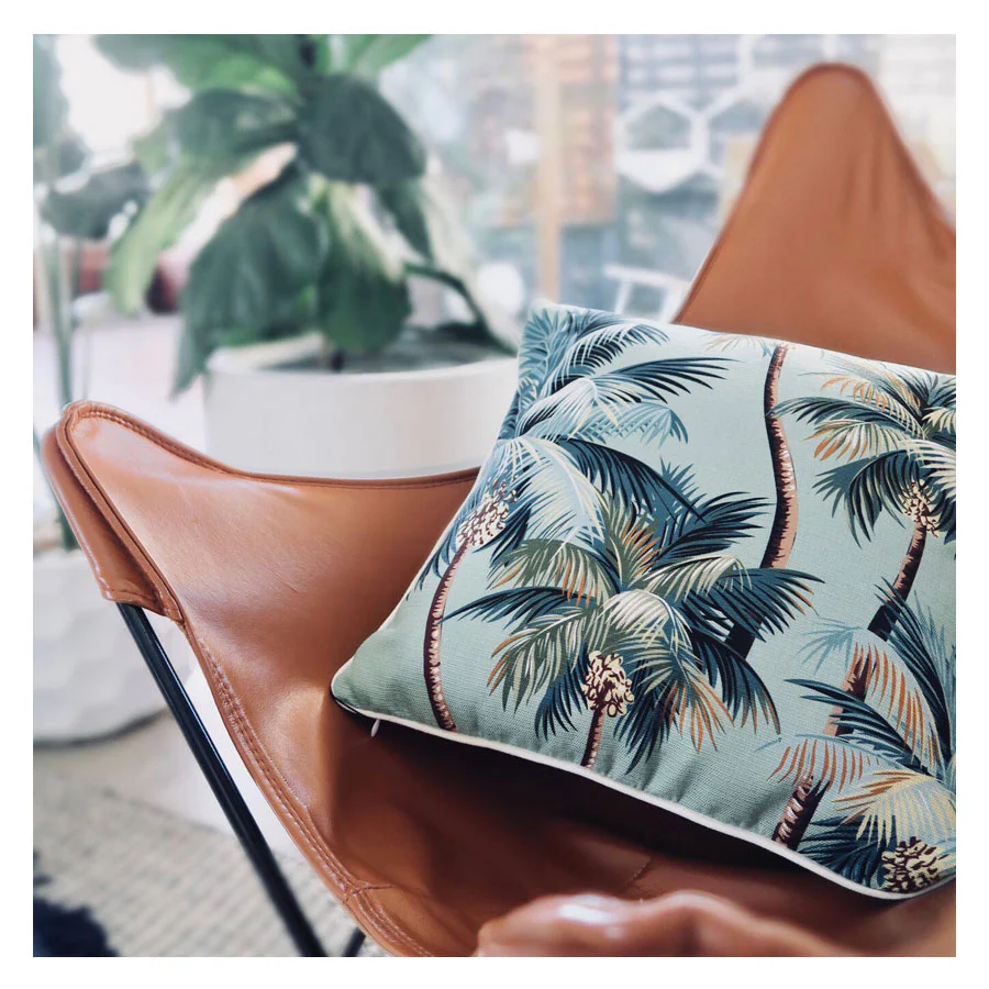 Outdoor Cushion With Piping Palm Trees Black 60cm x 60cm - Image 17