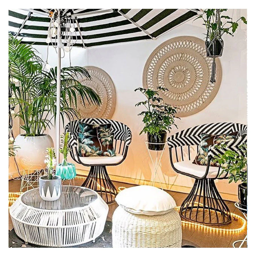 Outdoor Cushion With Piping Palm Trees Black 60cm x 60cm - Image 24