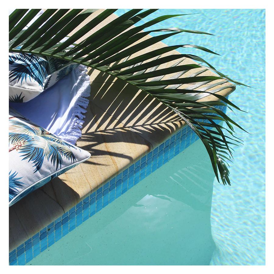 Outdoor Cushion With Piping Palm Trees White 45cm x 45cm - Image 9