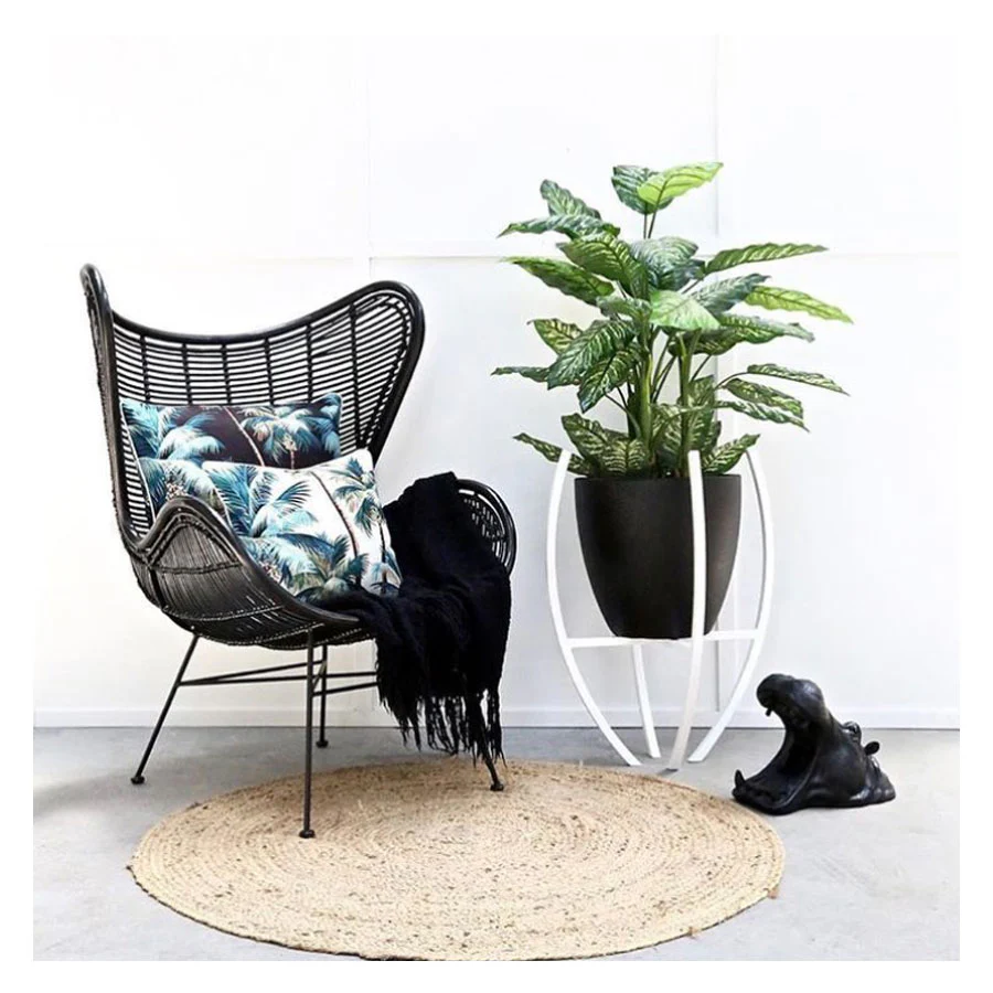 Outdoor Cushion With Piping Palm Trees Natural 45cm x 45cm - Image 12