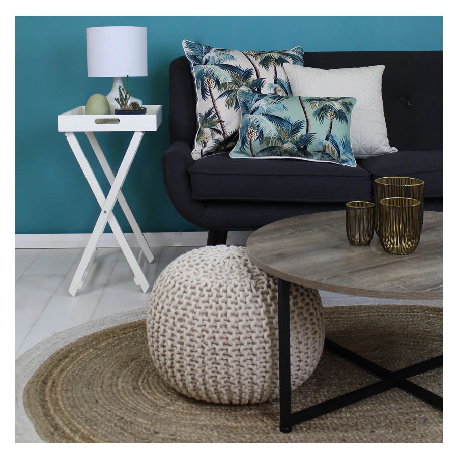 Outdoor Cushion With Piping Palm Trees Natural 45cm x 45cm - Image 19