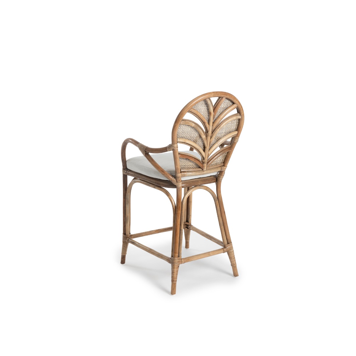 Caribbean Plantation Style Kitchen Counter Bar Stool Mud Grey, W 55cm D 55cm H 110cm (RRP $1399) - Image 3