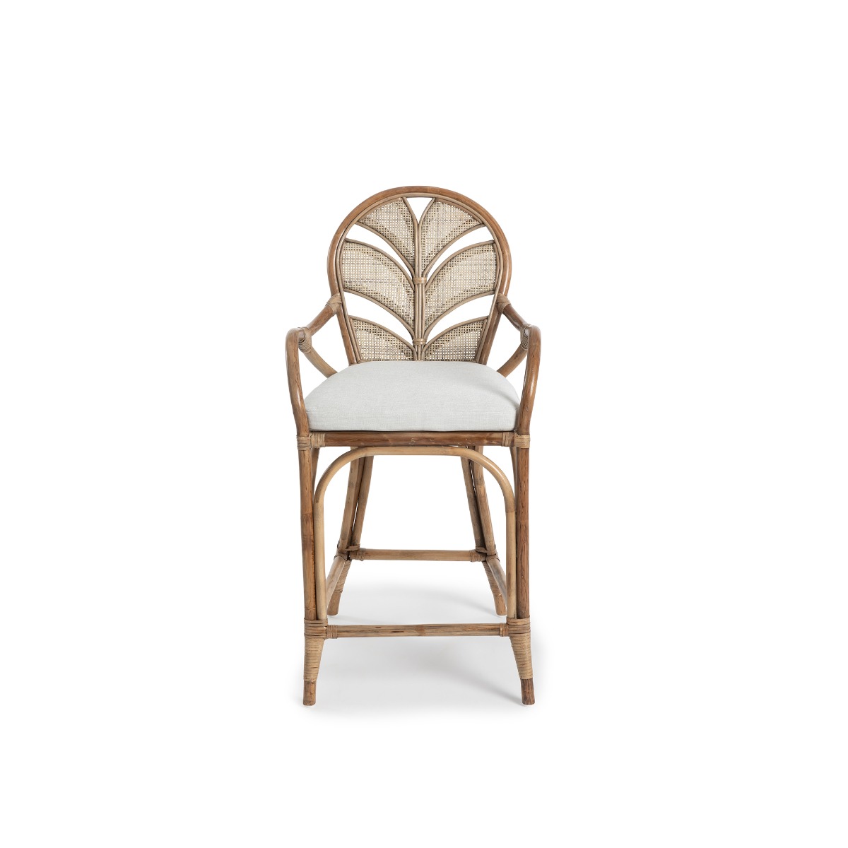 Caribbean Plantation Style Kitchen Counter Bar Stool Mud Grey, W 55cm D 55cm H 110cm (RRP $1399) - Image 2