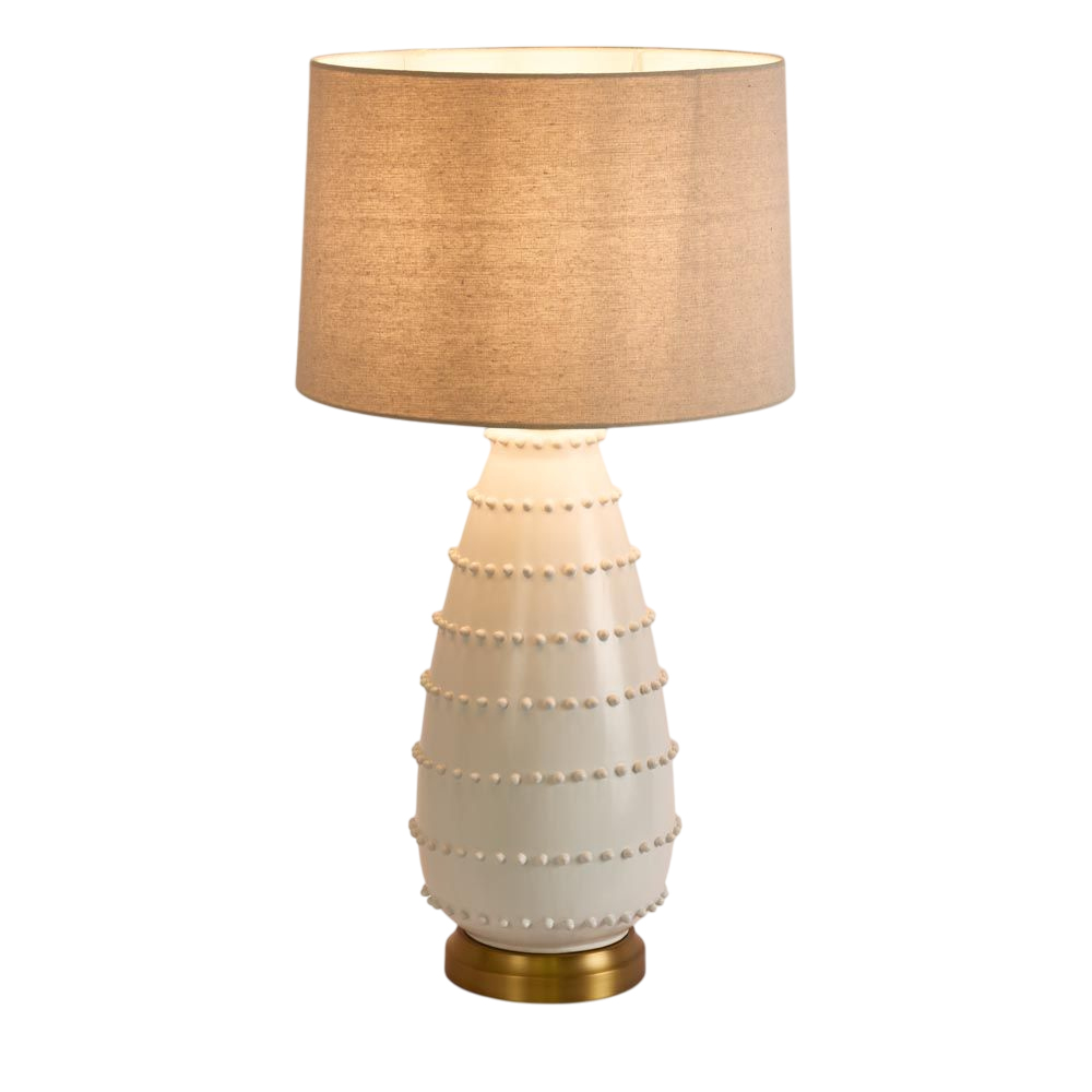 Grace White Table Lamp & Linen Shade (RRP $396)