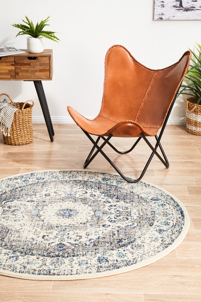 Evoke 251 Hamptons Style Indoor Rug White Round