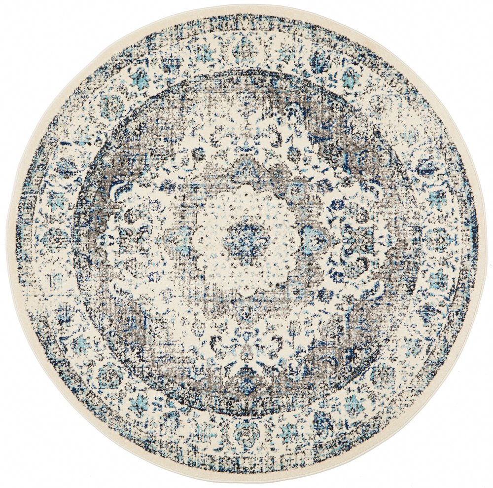 Evoke 251 Hamptons Style Indoor Rug White Round - Image 4