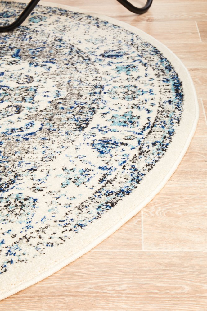 Evoke 251 Hamptons Style Indoor Rug White Round - Image 6