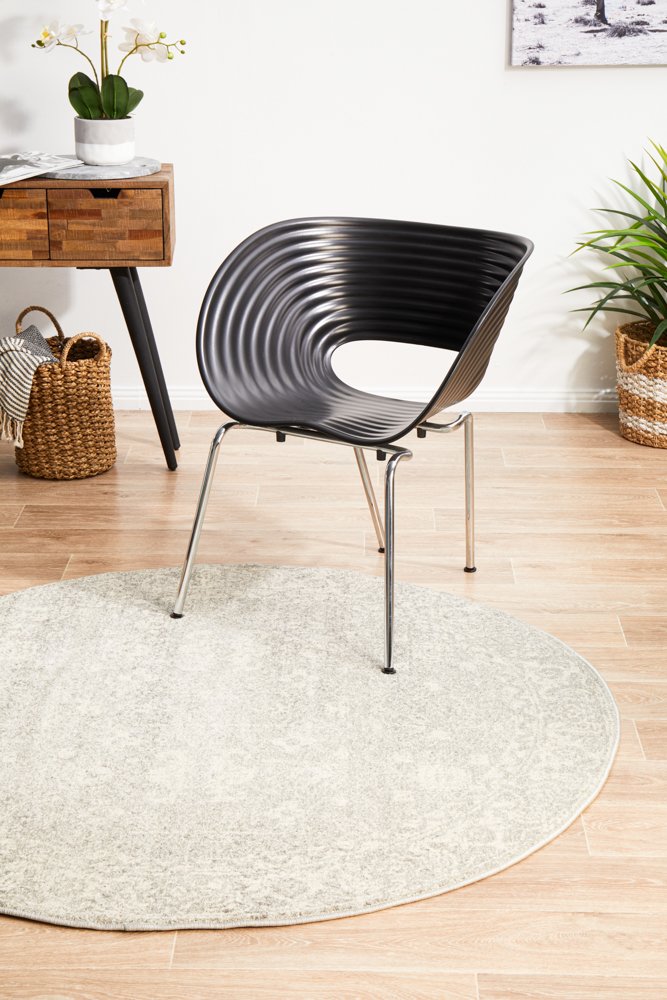 Evoke 252 Hamptons Style Indoor Rug Silver Round