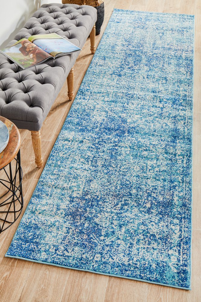 Evoke 253 Hamptons Style Indoor Rug Blue Runner