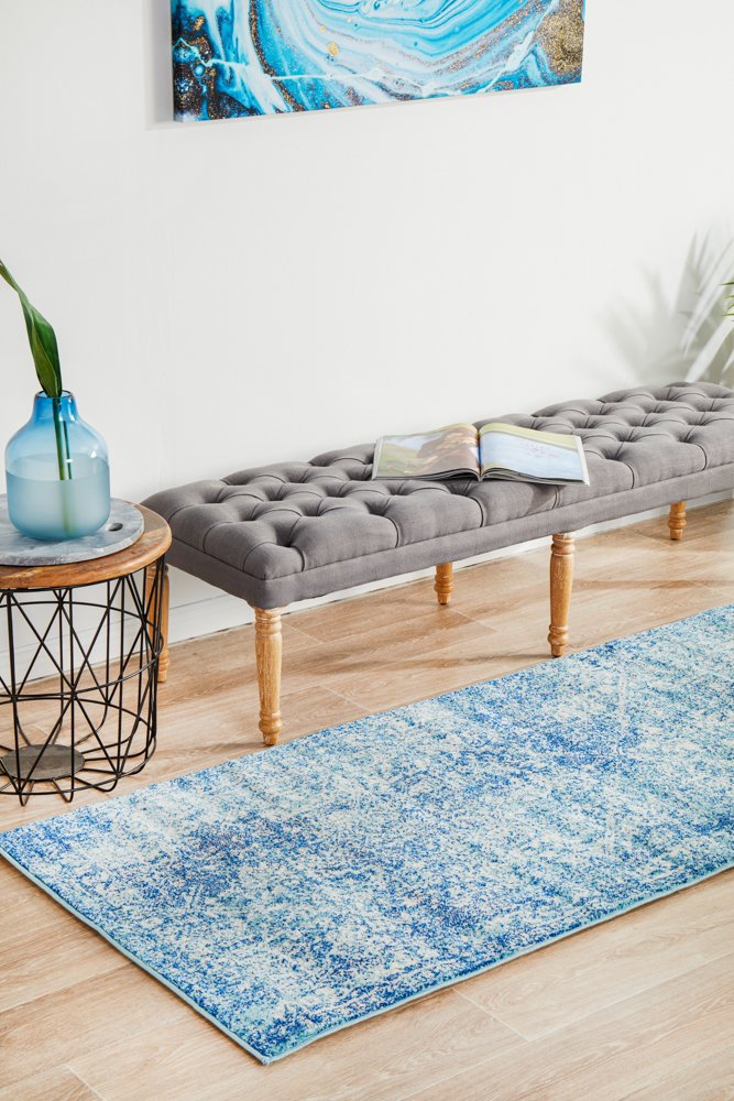 Evoke 253 Hamptons Style Indoor Rug Blue Runner - Image 2