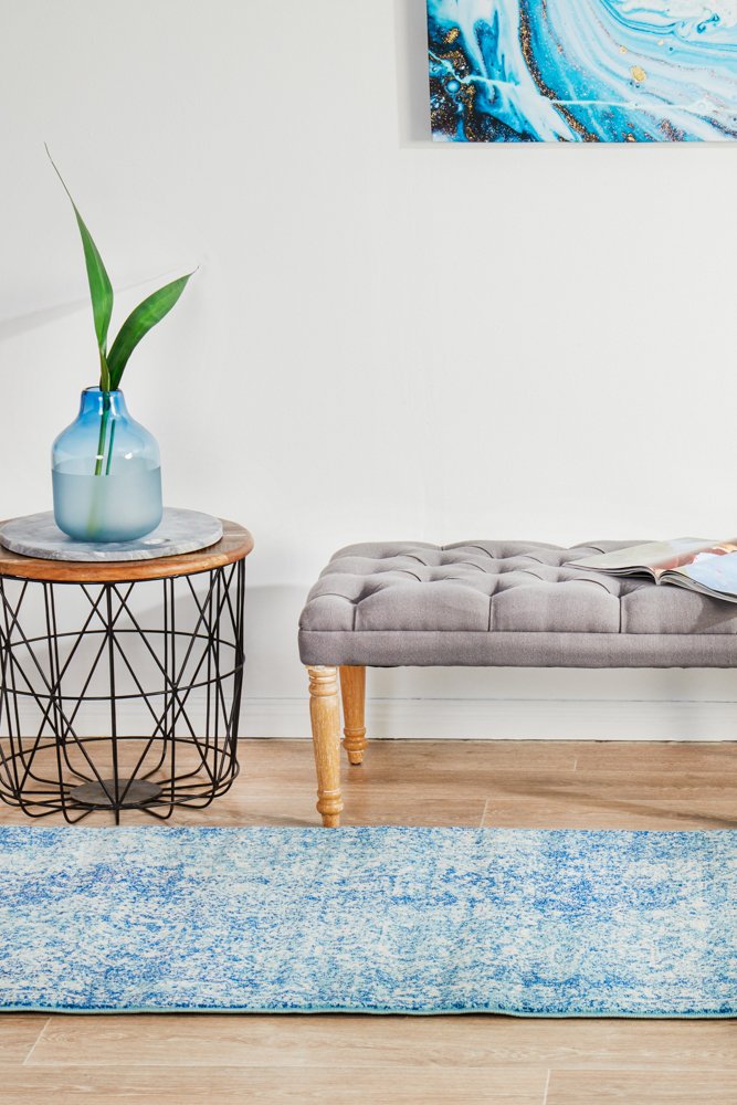 Evoke 253 Hamptons Style Indoor Rug Blue Runner - Image 3