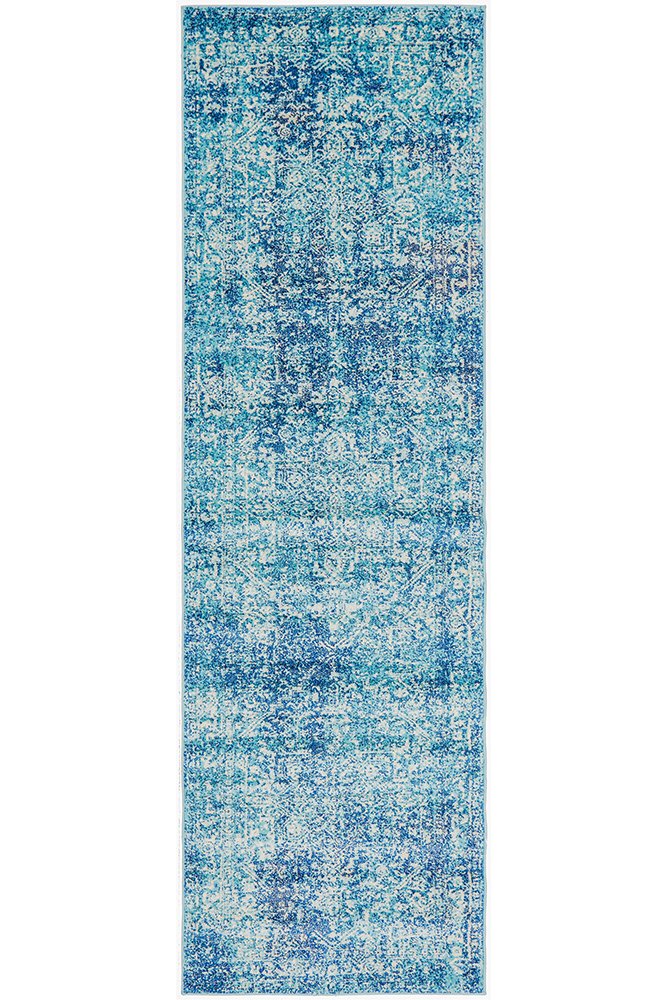 Evoke 253 Hamptons Style Indoor Rug Blue Runner - Image 4