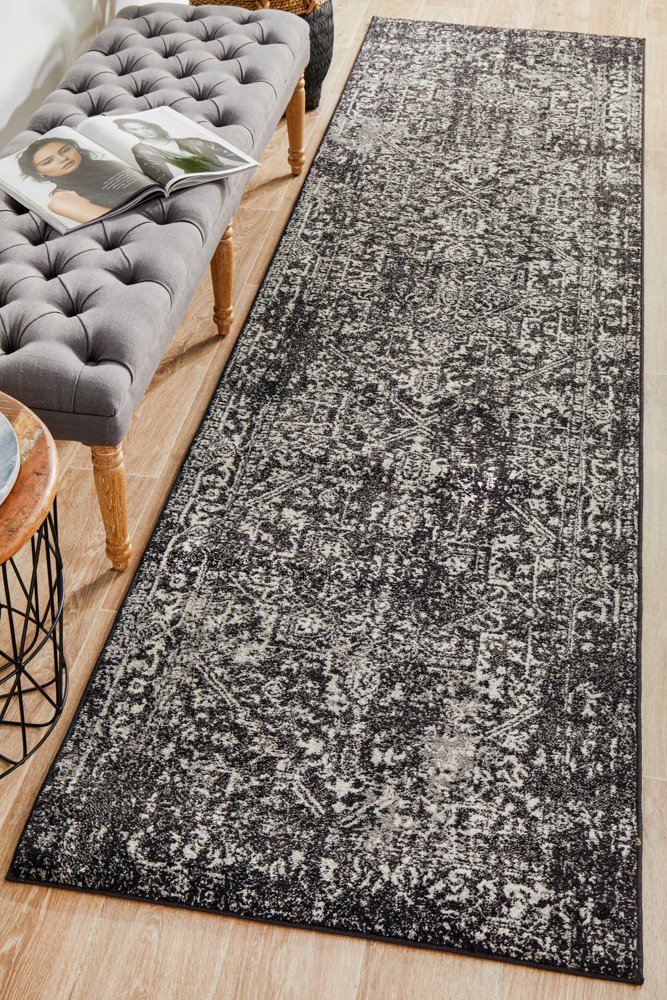 Evoke 253 Hamptons Style Indoor Rug Charcoal Runner