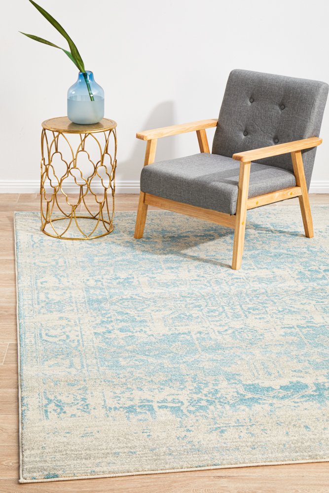 Evoke 253 Hamptons Style Indoor Rug White Blue
