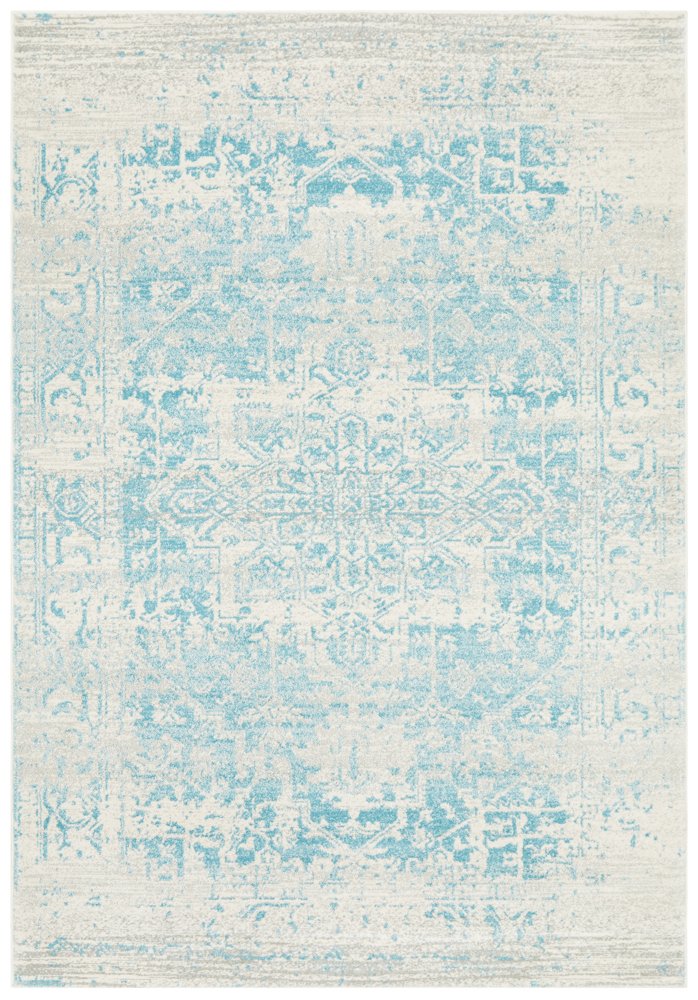 Evoke 253 Hamptons Style Indoor Rug White Blue - Image 4