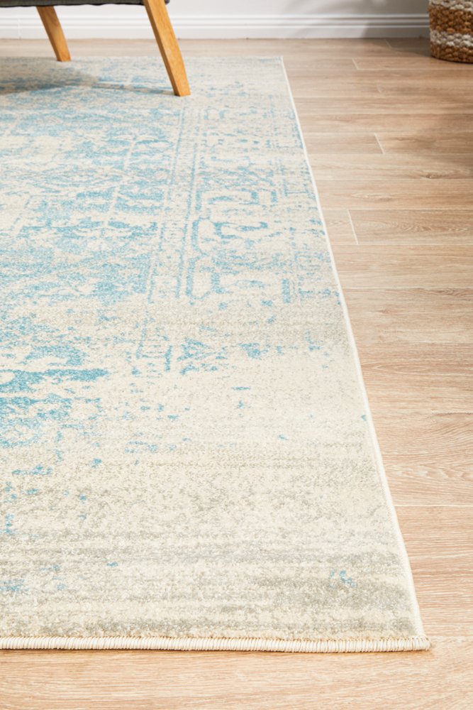 Evoke 253 Hamptons Style Indoor Rug White Blue - Image 6