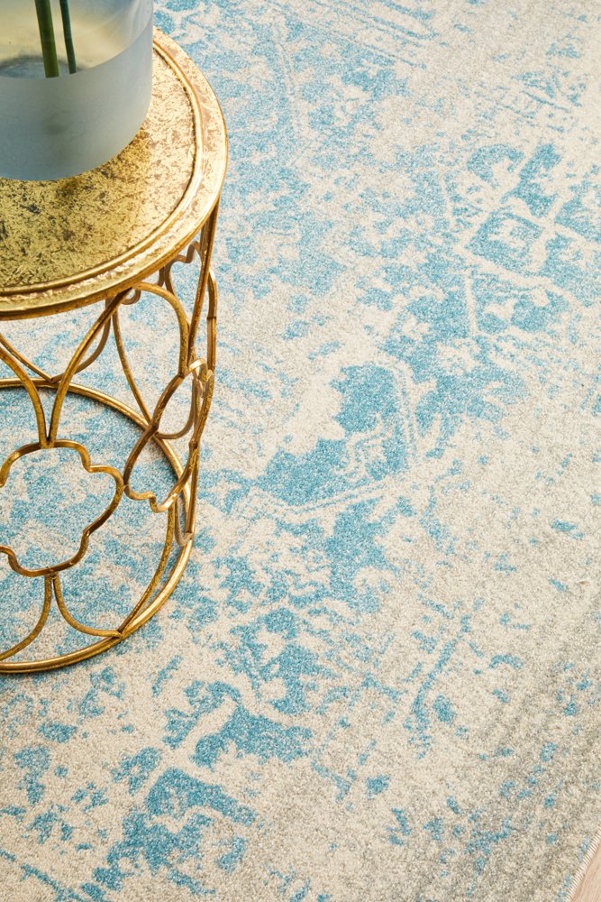 Evoke 253 Hamptons Style Indoor Rug White Blue - Image 8