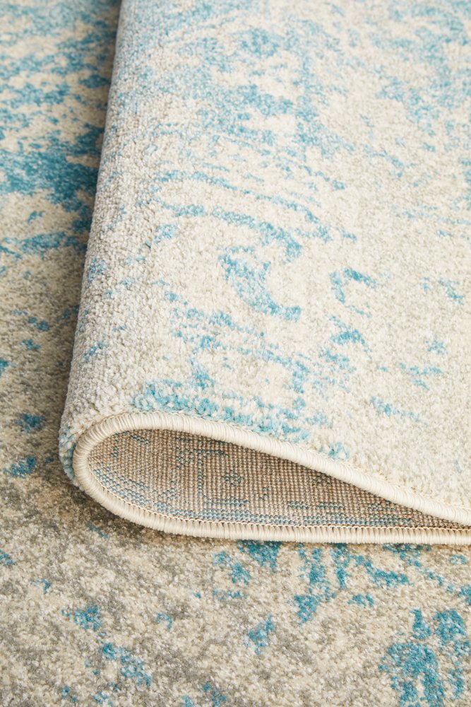 Evoke 253 Hamptons Style Indoor Rug White Blue - Image 9