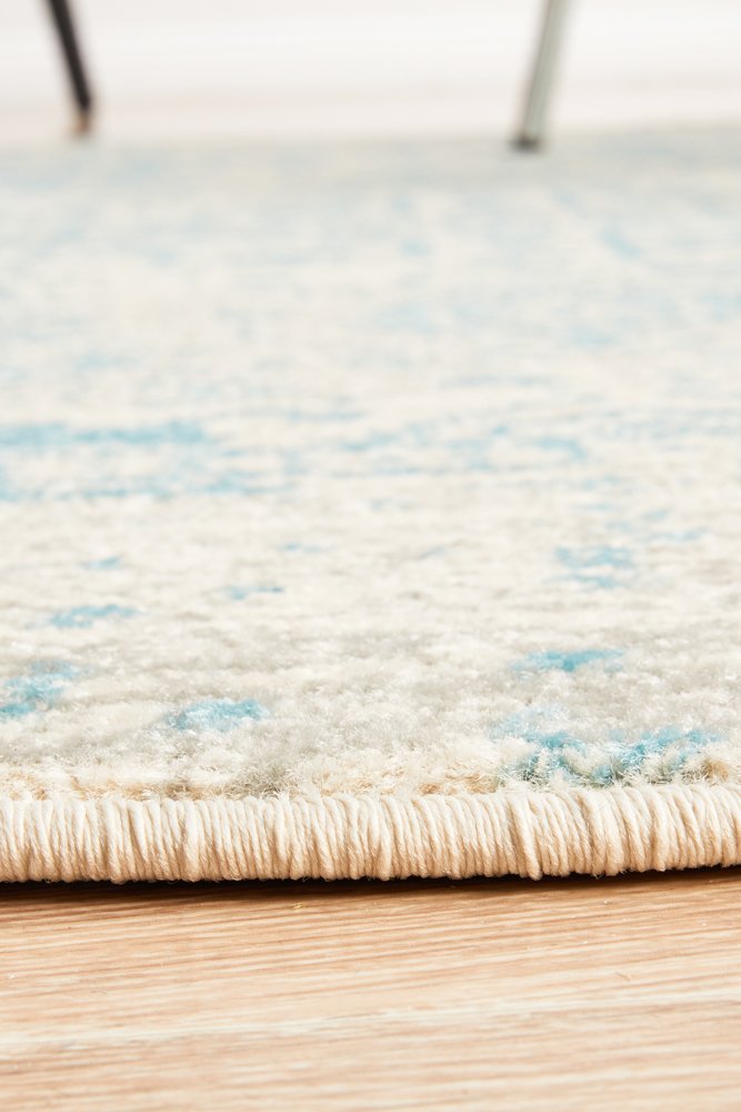Evoke 253 Hamptons Style Indoor Rug White Blue Round - Image 7