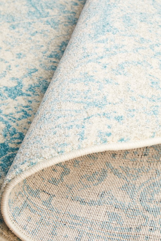 Evoke 253 Hamptons Style Indoor Rug White Blue Round - Image 9