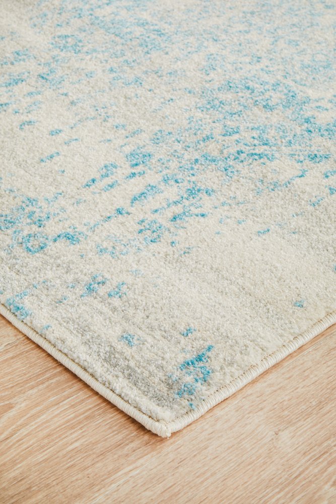 Evoke 253 Hamptons Style Indoor Rug White Blue Runner - Image 5