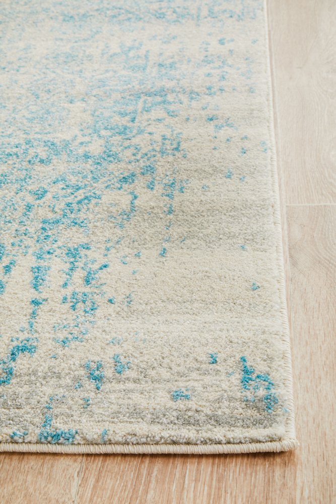 Evoke 253 Hamptons Style Indoor Rug White Blue Runner - Image 6