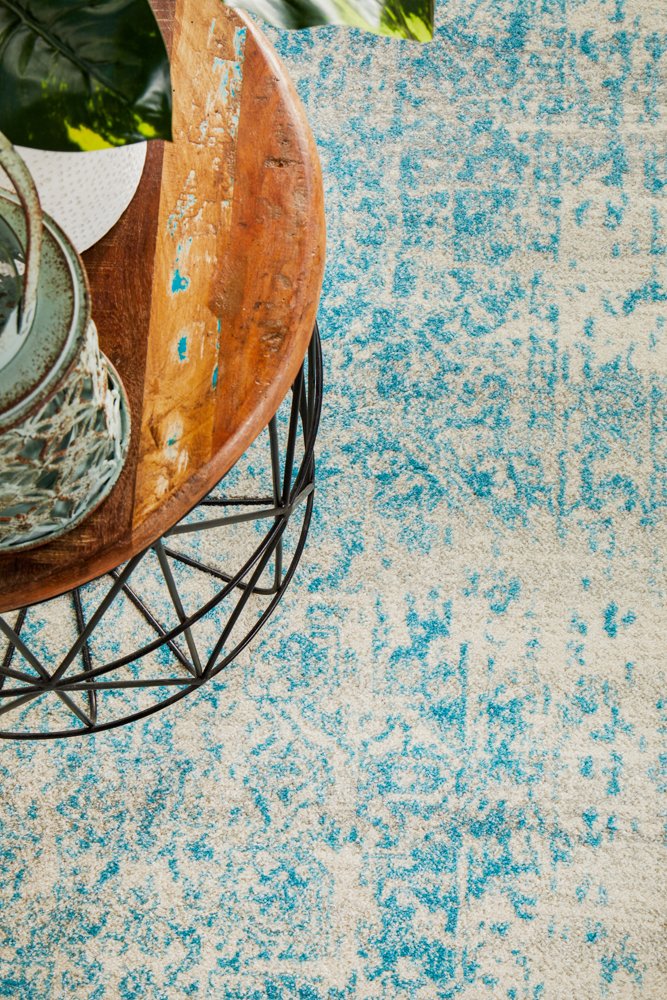Evoke 253 Hamptons Style Indoor Rug White Blue Runner - Image 8