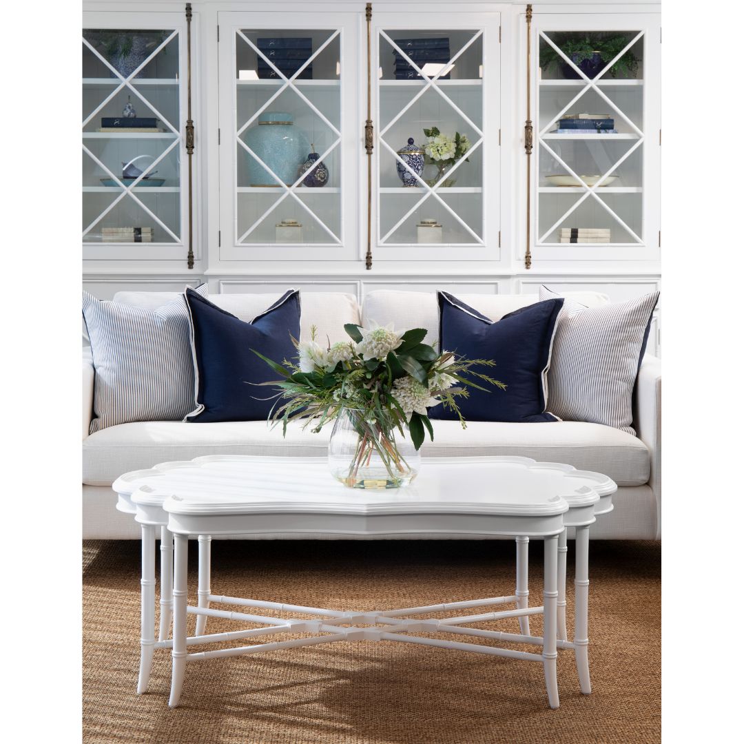 Bamboo Mill Large Coffee Table White, 130w x 70d x 50h cm (RRP $1999) - Image 2