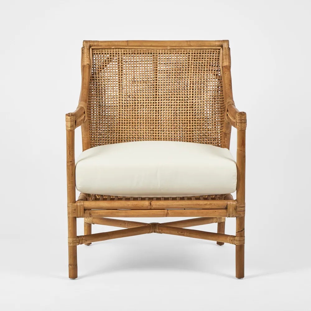 Havana Havana Occasional Chair Rattan Cream Cushion, D 70cm W 70cm H 86cm (RRP $1499) - Image 2