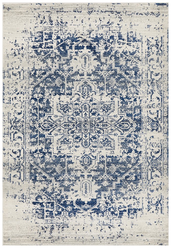 Evoke 253 Hamptons Style Indoor Rug White Navy - Image 4
