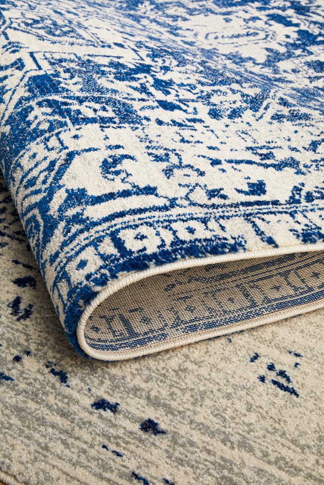 Evoke 253 Hamptons Style Indoor Rug White Navy - Image 9