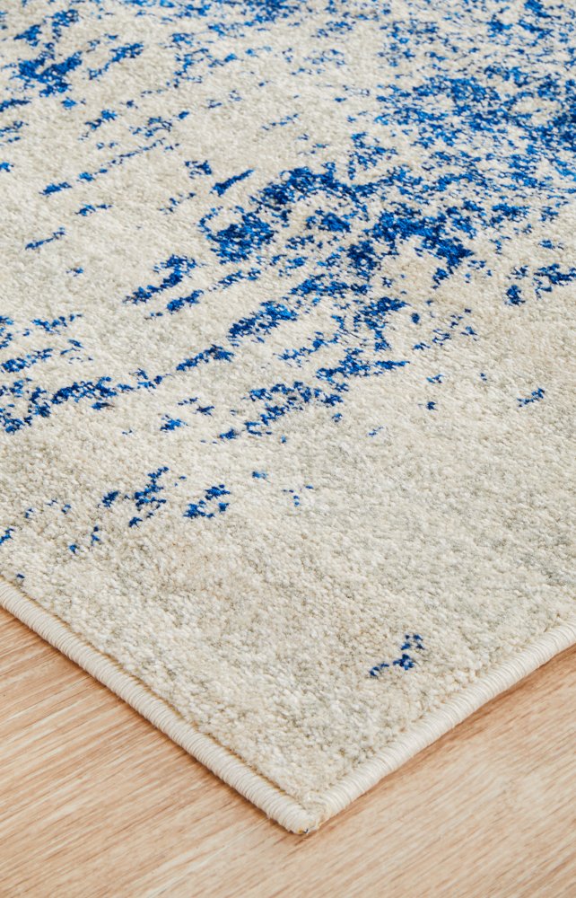 Evoke 253 Hamptons Style Indoor Rug White Navy Runner - Image 5