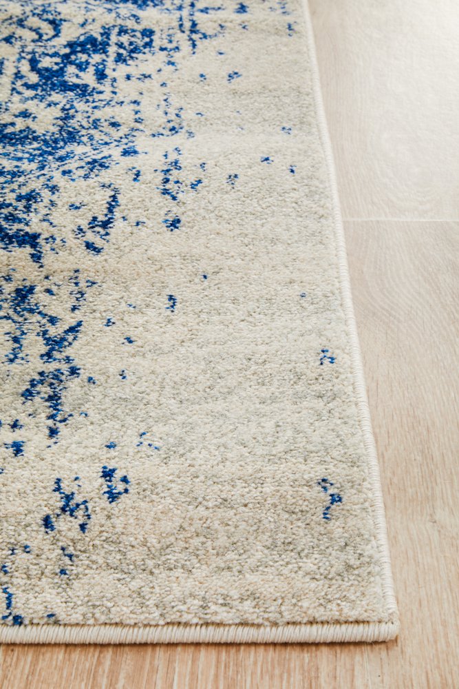 Evoke 253 Hamptons Style Indoor Rug White Navy Runner - Image 6