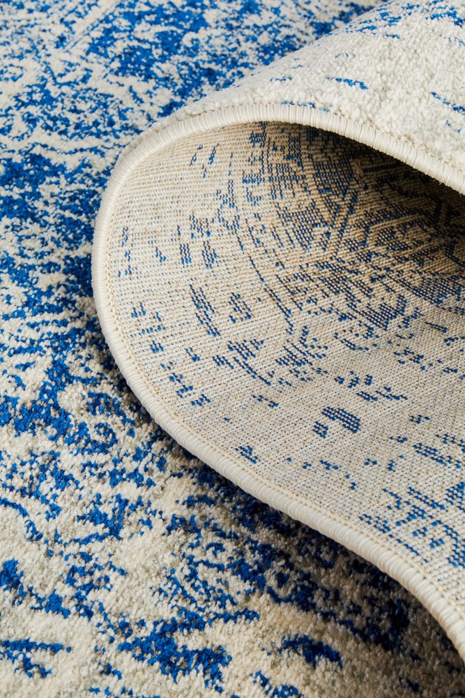 Evoke 253 Hamptons Style Indoor Rug White Navy Runner - Image 9
