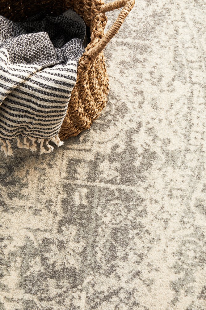 Evoke 253 Hamptons Style Indoor Rug White Silver Round - Image 8
