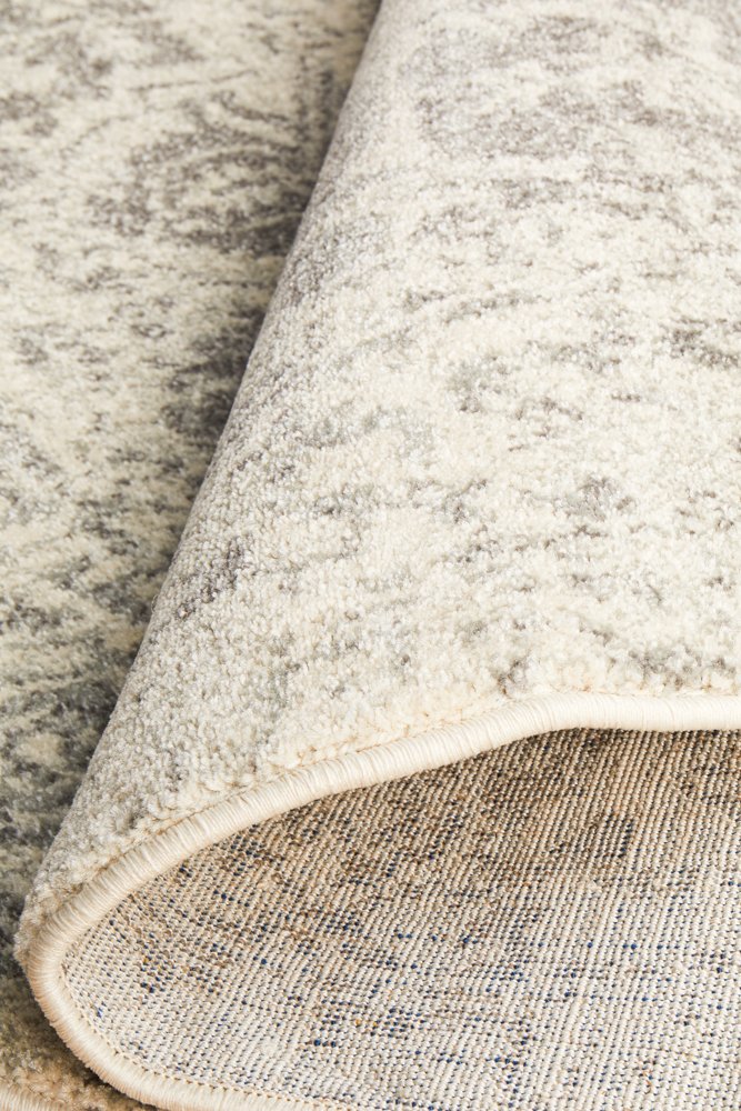 Evoke 253 Hamptons Style Indoor Rug White Silver Round - Image 9