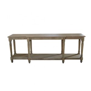 Provence Hamptons French Provincial Style Solid Timber Console Hall Table Weathered Oak, 200cmW x 51cmD x 81cmH (RRP $2999)