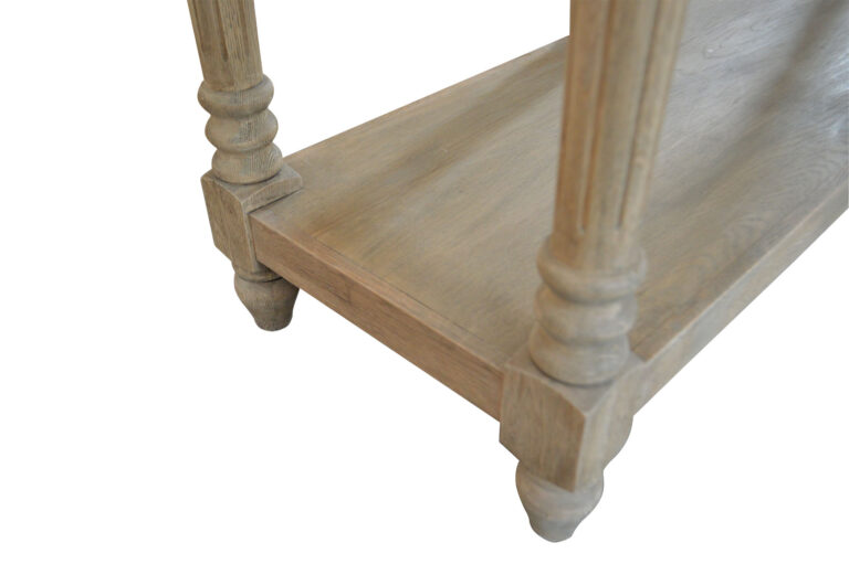 Provence Hamptons French Provincial Style Solid Timber Console Hall Table Weathered Oak, 200cmW x 51cmD x 81cmH (RRP $2999) - Image 3