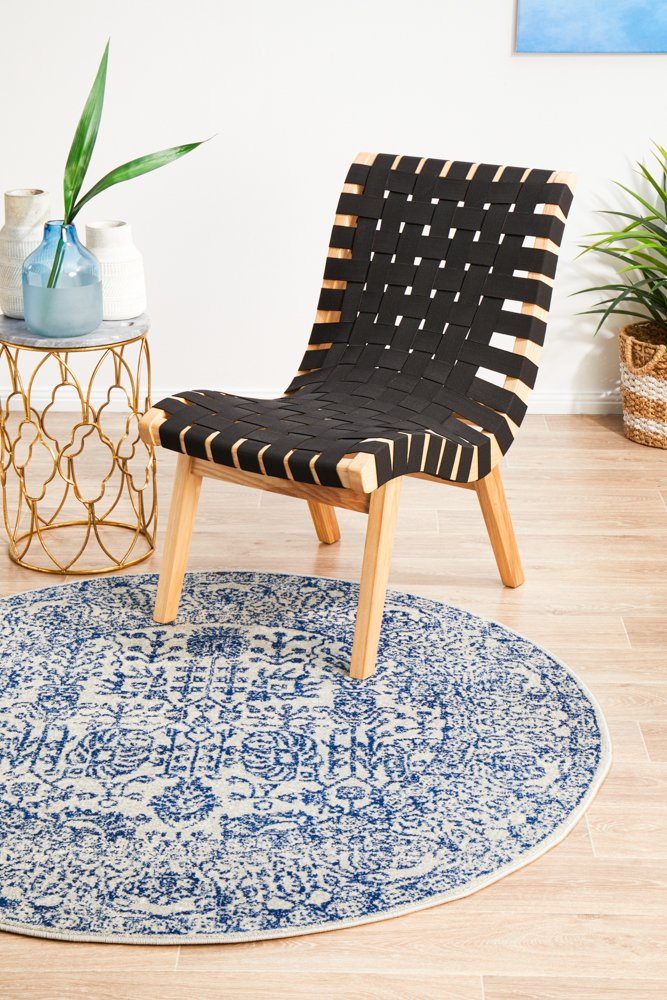Evoke 256 Hamptons Style Indoor Rug Blue Round