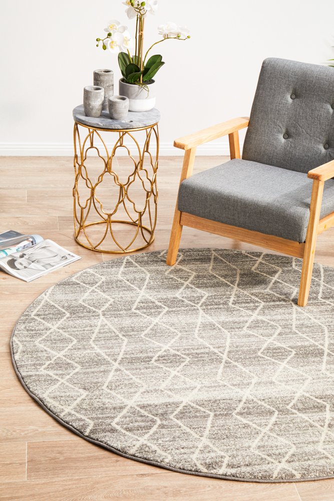 Evoke 257 Hamptons Style Indoor Rug Silver Round - Image 3
