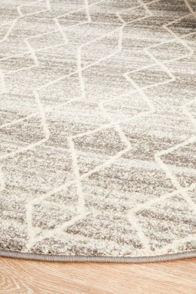Evoke 257 Hamptons Style Indoor Rug Silver Round - Image 5