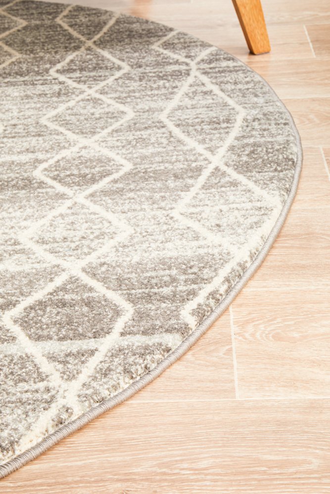 Evoke 257 Hamptons Style Indoor Rug Silver Round - Image 6