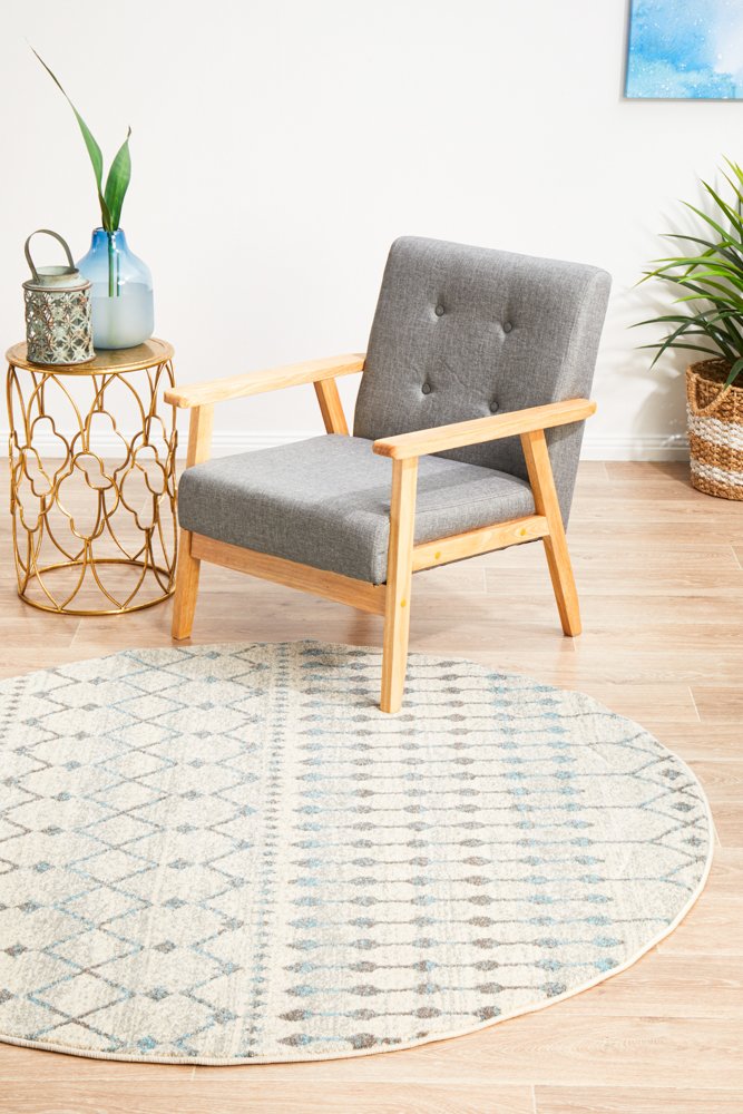 Evoke 260 Hamptons Style Indoor Rug White Round